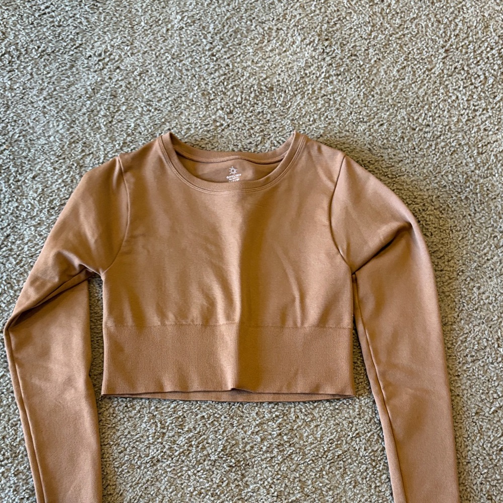 Aerie Tan Long Sleeve Bodysuit